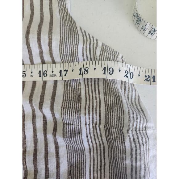 J. Jill Love Linen tank Tunic sz L Large Striped neutral minimalist beachy boho - Picture 7 of 8